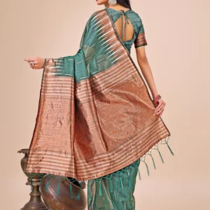 Green Linen Cotton Saree