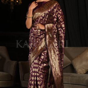 Maroon Banarasi Silk Saree
