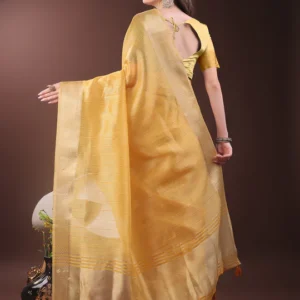 Mustard Organza Saree
