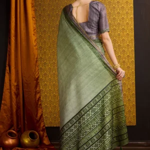 Green Tussar Silk Saree
