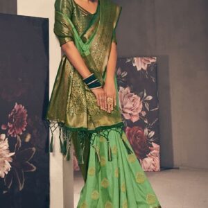Tiffany Blue South Silk Saree