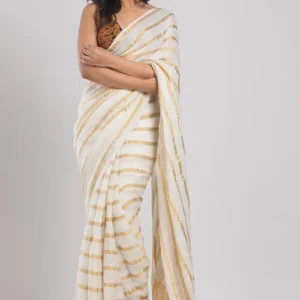 Handloom Cotton Silk Saree in Off White