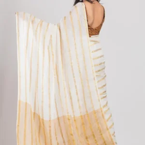 Handloom Cotton Silk Saree in Off White