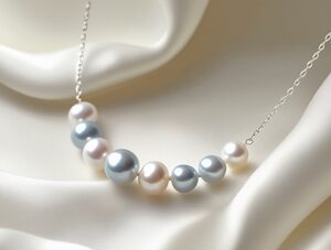White & Blue Pearl neckless