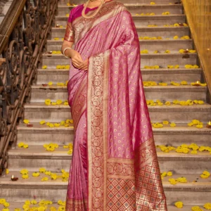 Light Pink Banarasi Silk Saree
