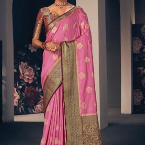 Rouge Pink South Silk Saree