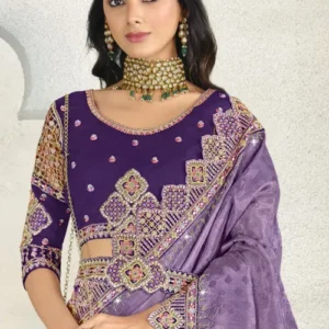 Woven Art Silk Jacquard Saree in Purple