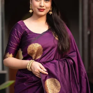 Woven Art Silk Saree in Violet