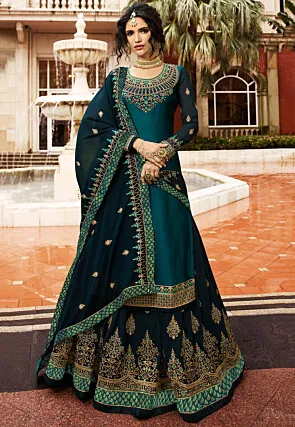 embroidered-georgette-lehenga-in-teal-green-v2-lcc543