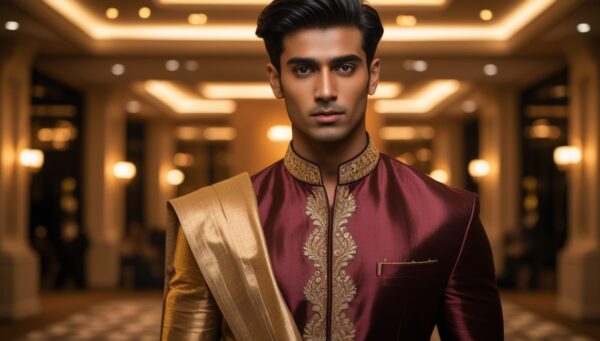 Maroon Silk Kurta - Image 3