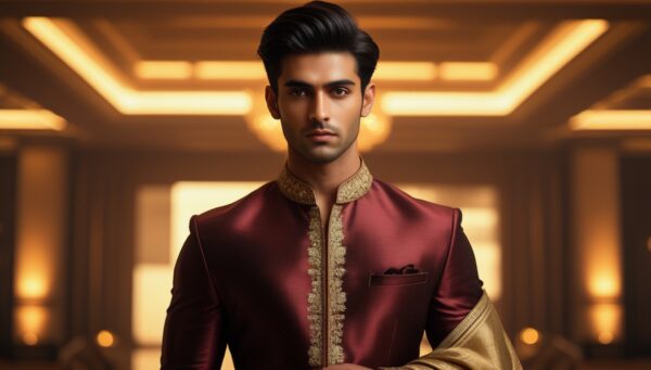 Maroon Silk Kurta - Image 2