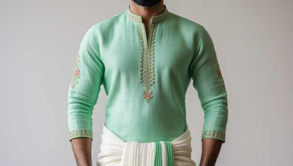 Subtle Pastel Charm Dhoti Kurta - Image 4