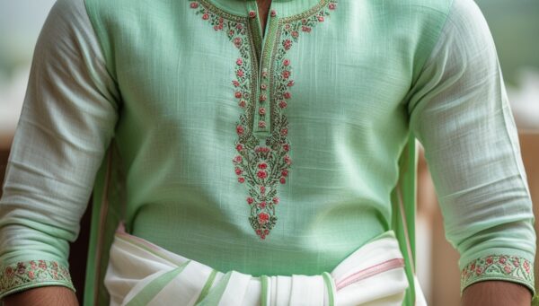 Subtle Pastel Charm Dhoti Kurta - Image 3