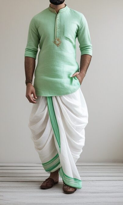 Subtle Pastel Charm Dhoti Kurta