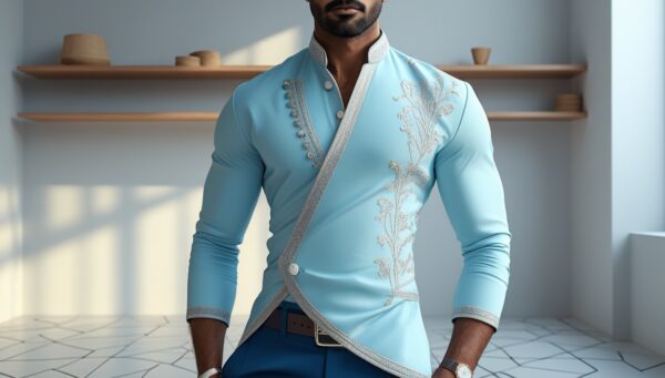 Pastel Blue Asymmetric Kurta