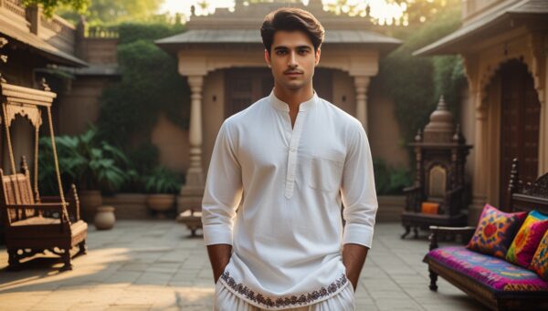White Cotton Kurta