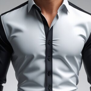 Two-Tone White and Black Men’s Shirt – Modern Elegance Redefined