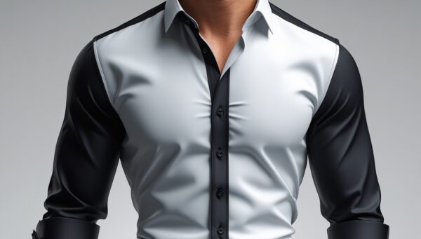 Two-Tone White and Black Men's Shirt – Modern Elegance Redefined