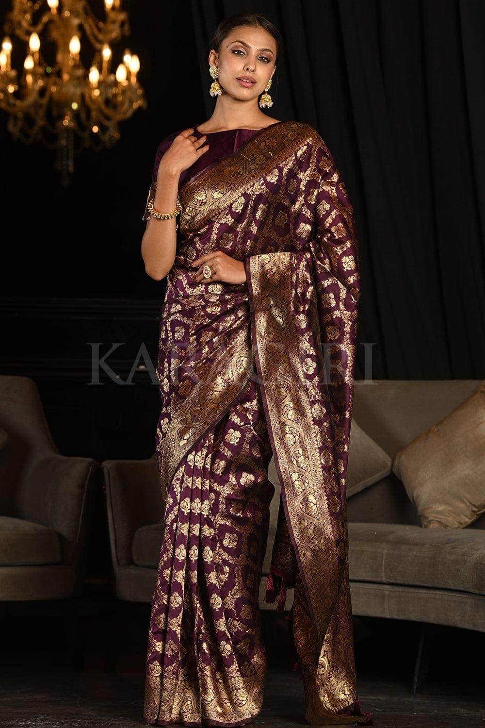 Maroon Banarasi Silk Saree