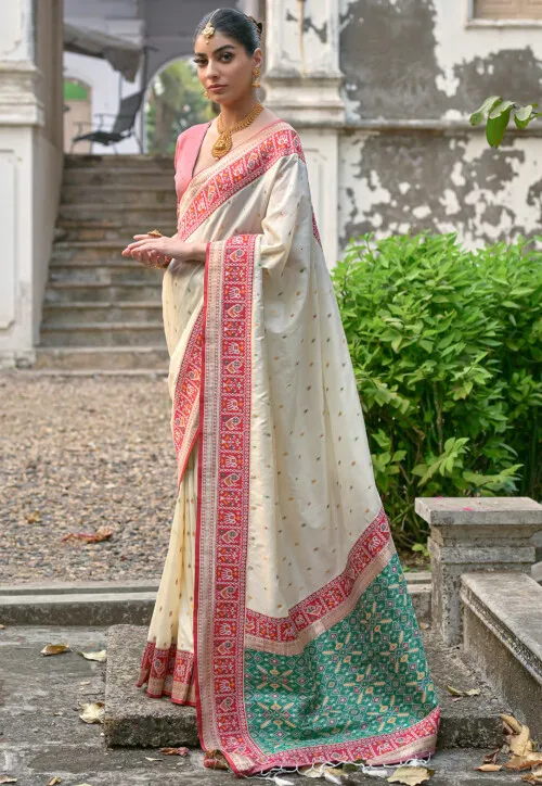 Banarasi Saree in Cream