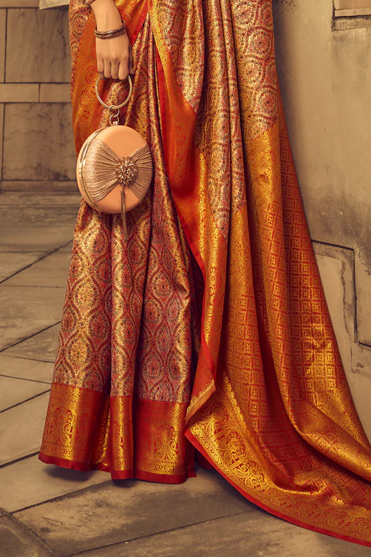 Multicolor Banarasi Silk Saree With Blouse Piece - Image 3